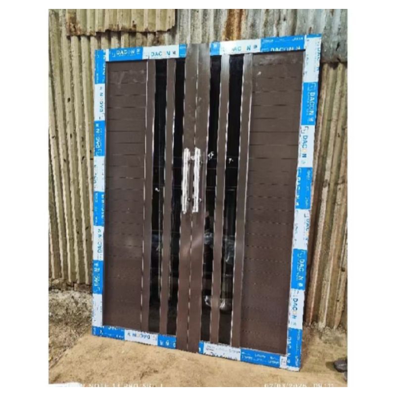 SET KUSEN + PINTU ALUMUNIUM KUPU-KUPU / KUPU TARUNG 2 DAUN (FREE PACKING KAYU)