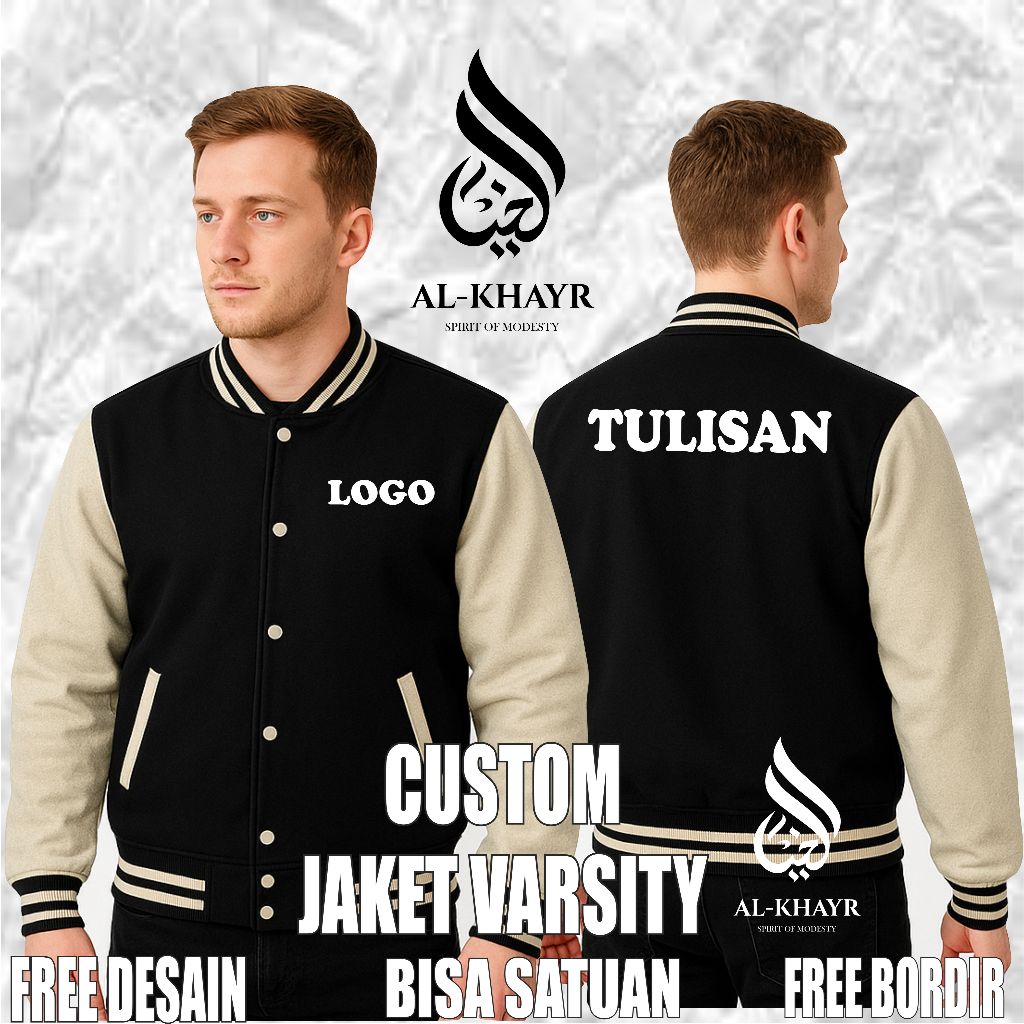 Alkhayr / Bisa Satuan / Jaket Baseball Custom Bordir / Jaket Varsity Custom Bordir