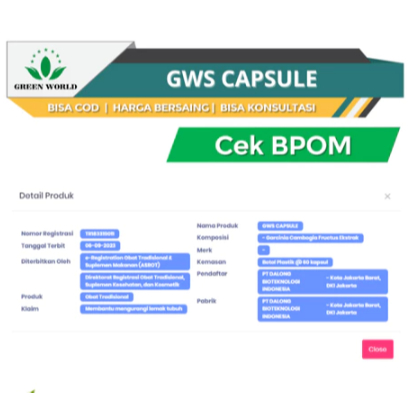 GWS Capsule | Garcinia Pro | Green World Slimming