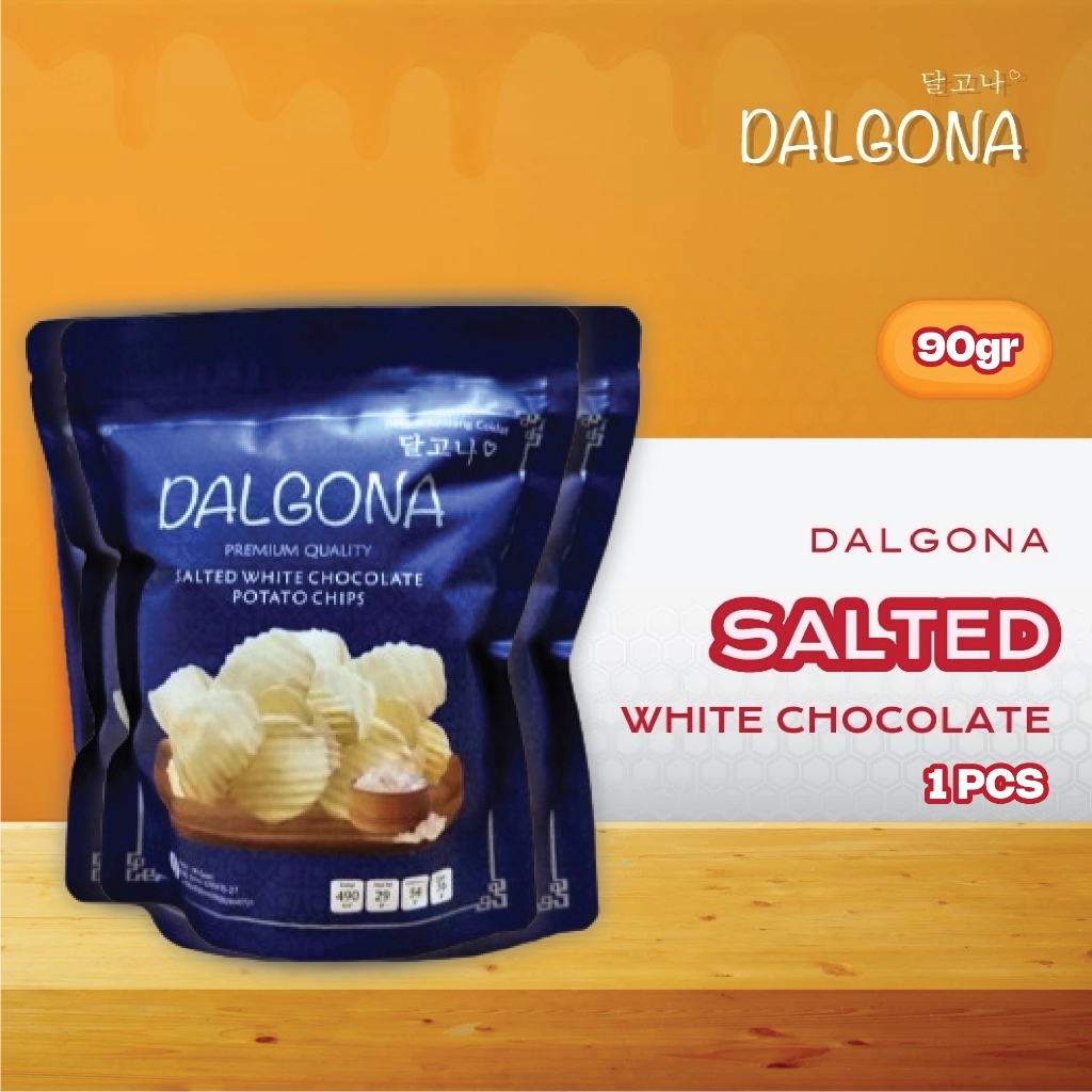 

Dalgona - Salted White Chocolate Potato Chips / Snack Kripik Rasa Coklat Putih / 90 gram