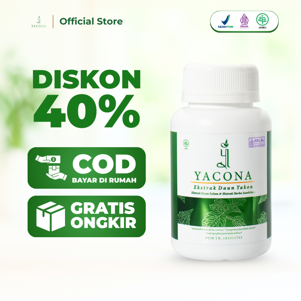 Yacona Kapsul Diabetes Ampuh Mengatasi Diabetes Dan Menurunkan Gula Darah Tinggi 60 Kapsul