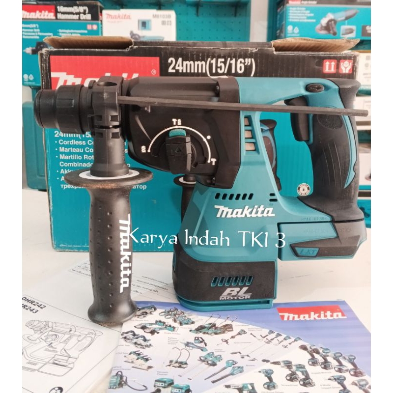 Makita Rotary Hammer 18Volt Cordless DHR 242 Z DHR242Z Bor Baterai Beton