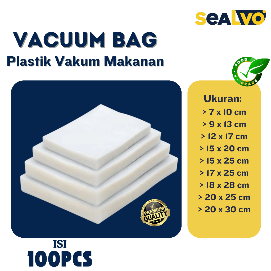 Plastik Vakum Makanan Emboss , Plastik Vakum Makanan Sealer Makanan Frozen Food TERMURAH - 100PCS
