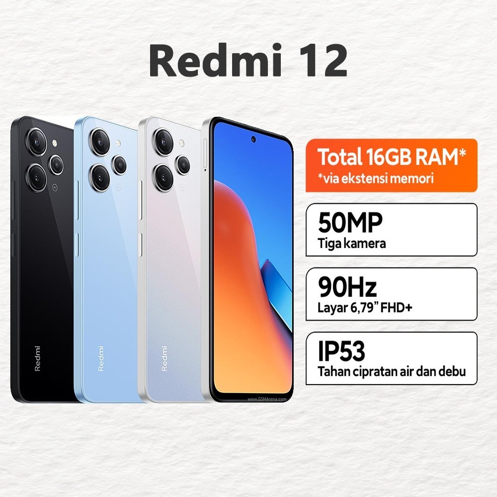 HP XIAOMI REDMI 12 8/128 GB SMARTPHONE- XIAOMI MI 12 RAM 8GB ROM 256GB GARANSI RESMI 1 Tahun