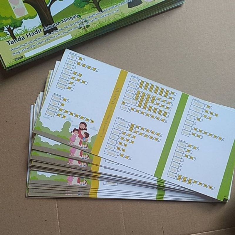 

Kartu Catatan Pembacaan Alkitab. Sekolah Minggu