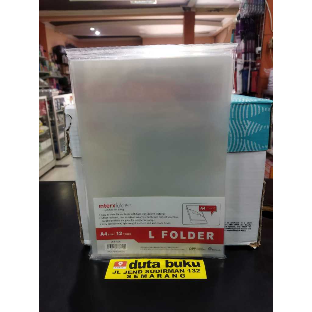 

Map L Plastik Folder / Clear Sleeves A4 Inter-X LFX 100A Tebal (1 Pack)