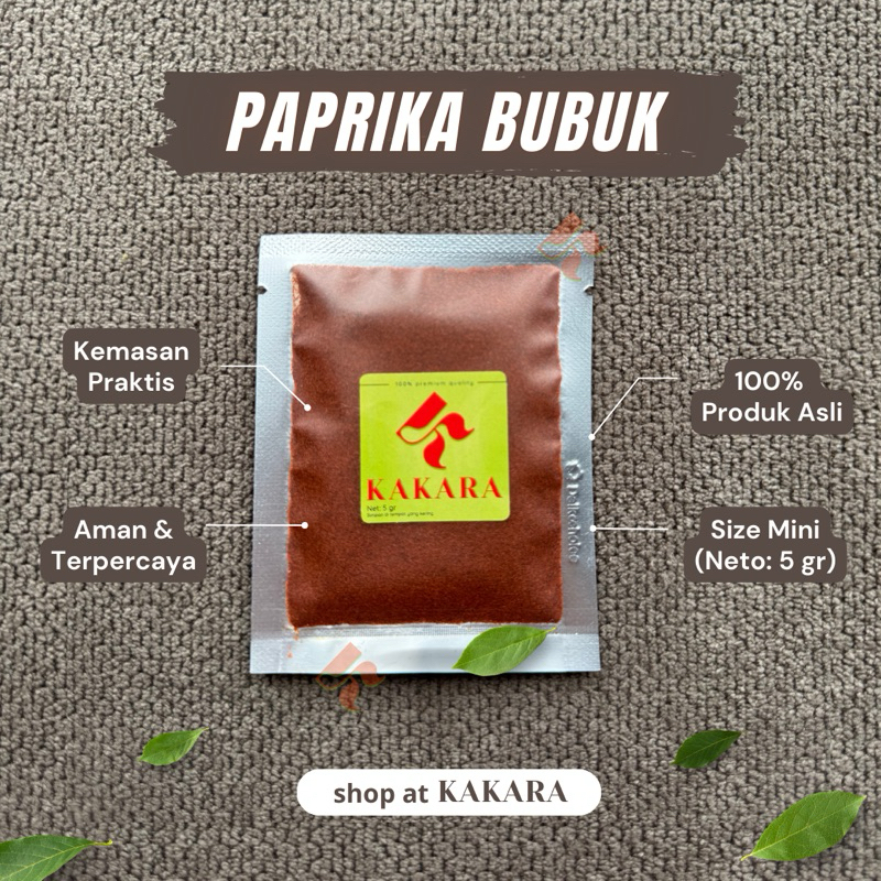 

KAKARA - Paprika Bubuk 5 gram bumbu dapur rempah mini kemasan sachet