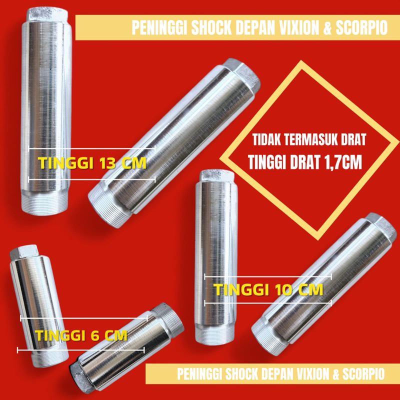 Peninggi shock depan vixion R old new Nvl Nva Sambungan Shock Depan Variasi Motor Vixion Modifikasi