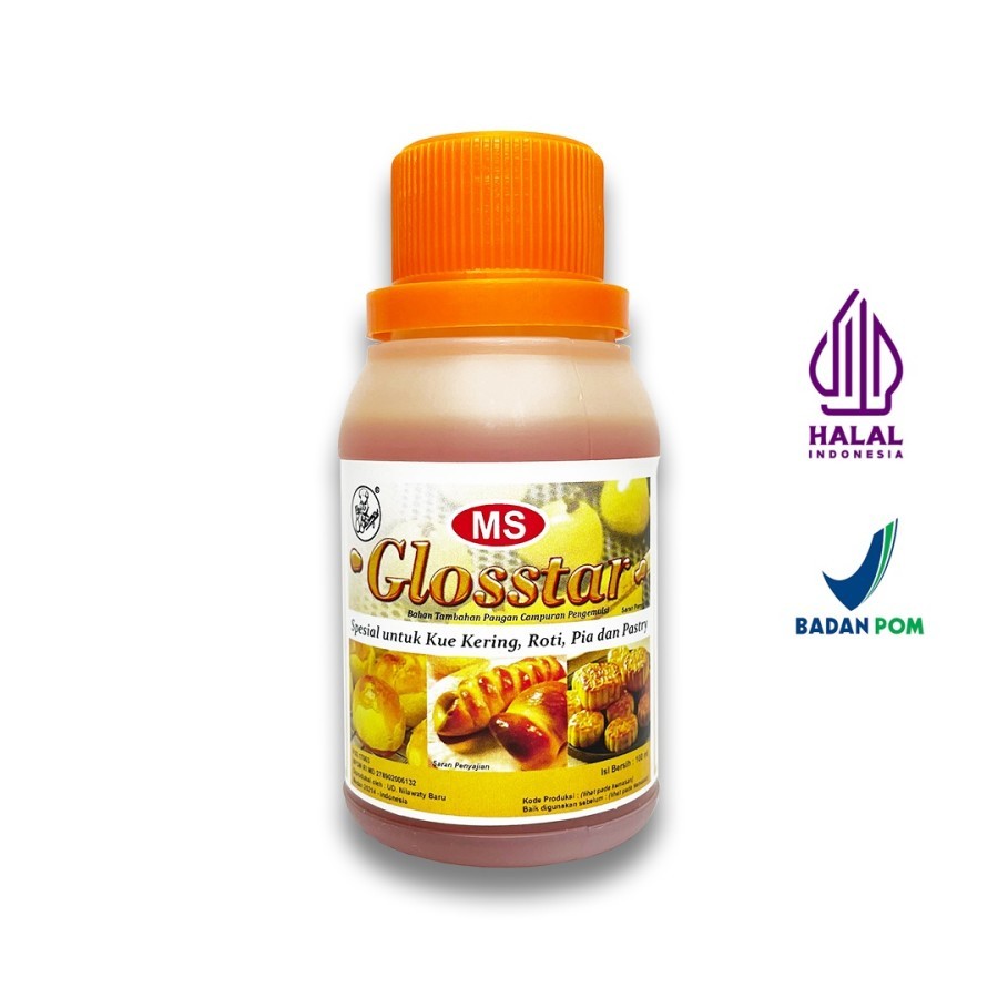 

MS Glosstar Pengkilap Pengoles Kue Kering Nastar Roti Pia Mooncake Pastry 100 Ml Halal