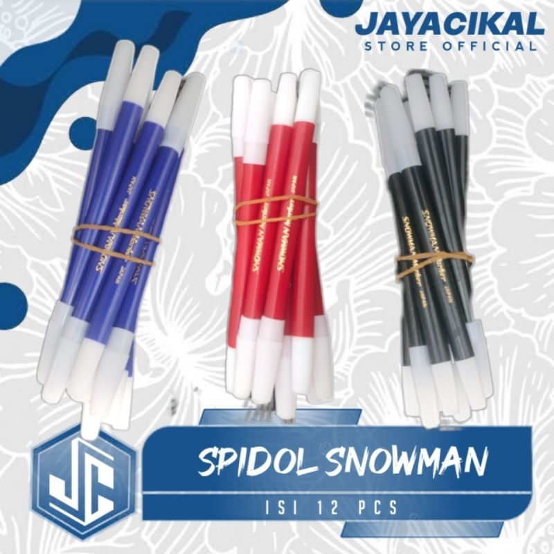 

[SATU LUSIN] SNOWMAN Spidol Marker Ink | Warna Hitam / Biru / Merah | 12 pcs