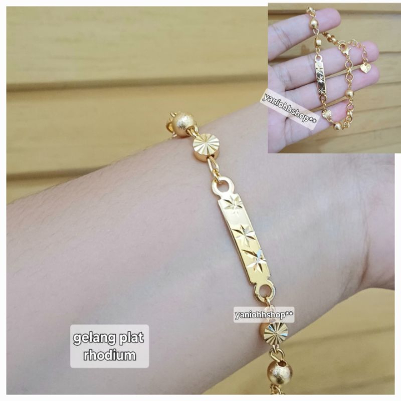 gelang  juraii rhodium anti karat