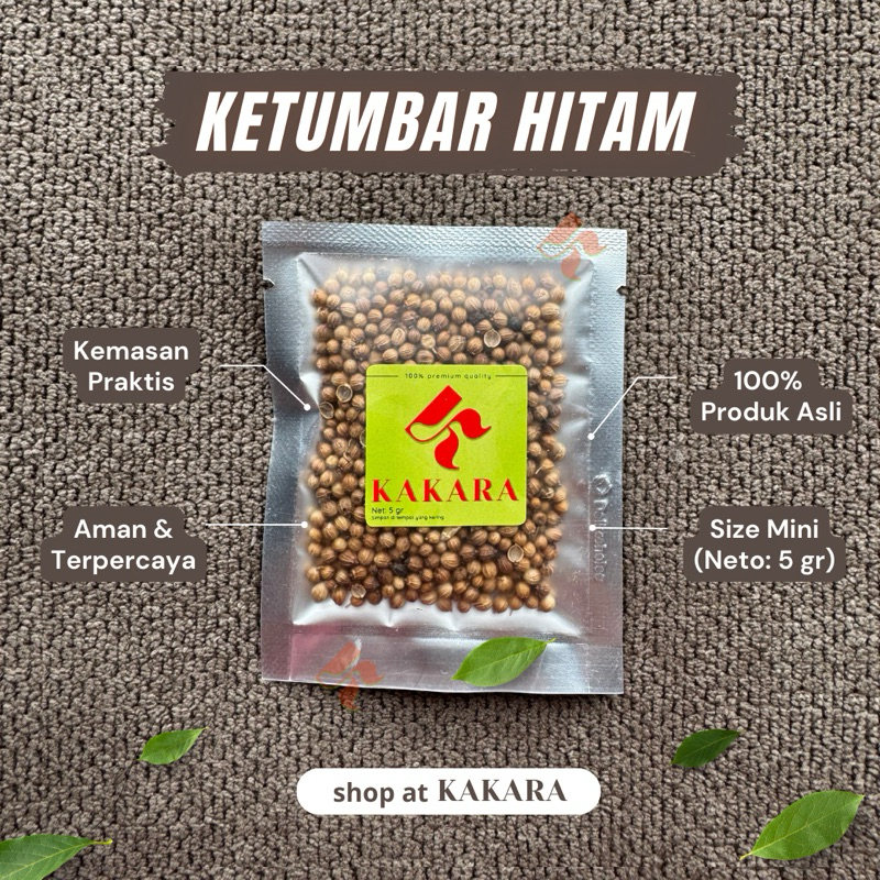 

KAKARA - Ketumbar Hitam / Ketumbar Coklat / Ketumbar Original / Black Coriander 5 gram bumbu dapur rempah mini kemasan sachet