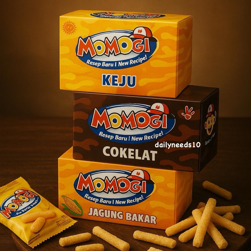 

Momogi Snack Stick BOX Rasa Jagung Bakar dan Keju (Cheese) 6/5g