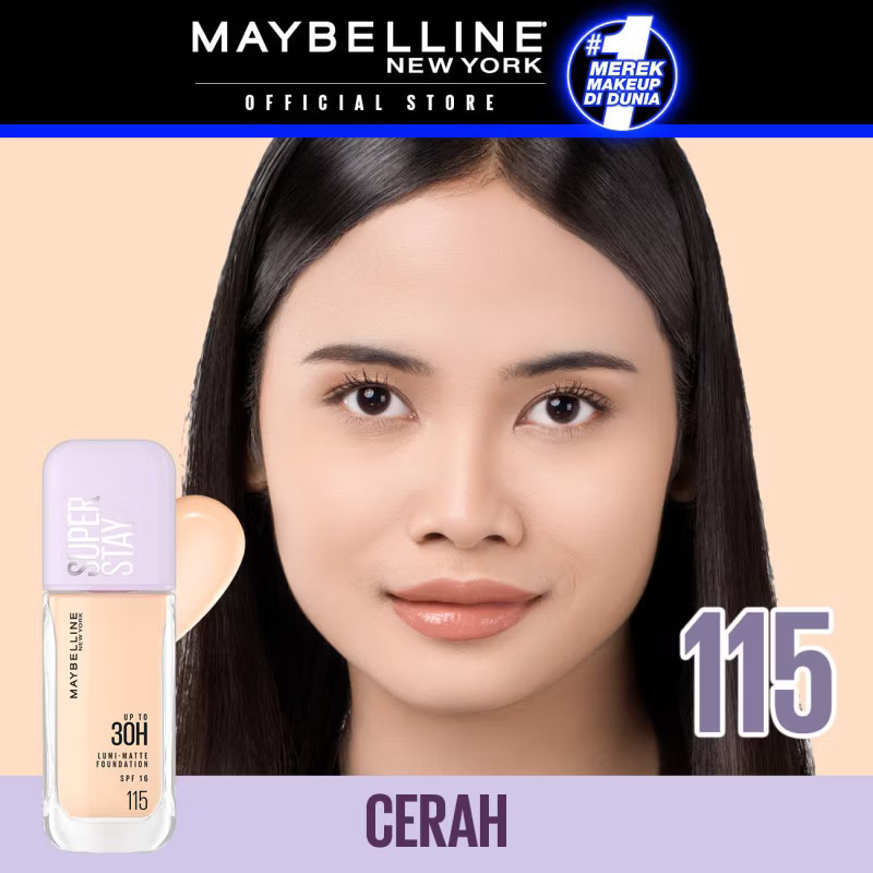 MAYBELLINE OFFICIAL Superstay Lumi Matte Liquid Foundation 35 mL SPF 16 – shade 115 Full coverage tr