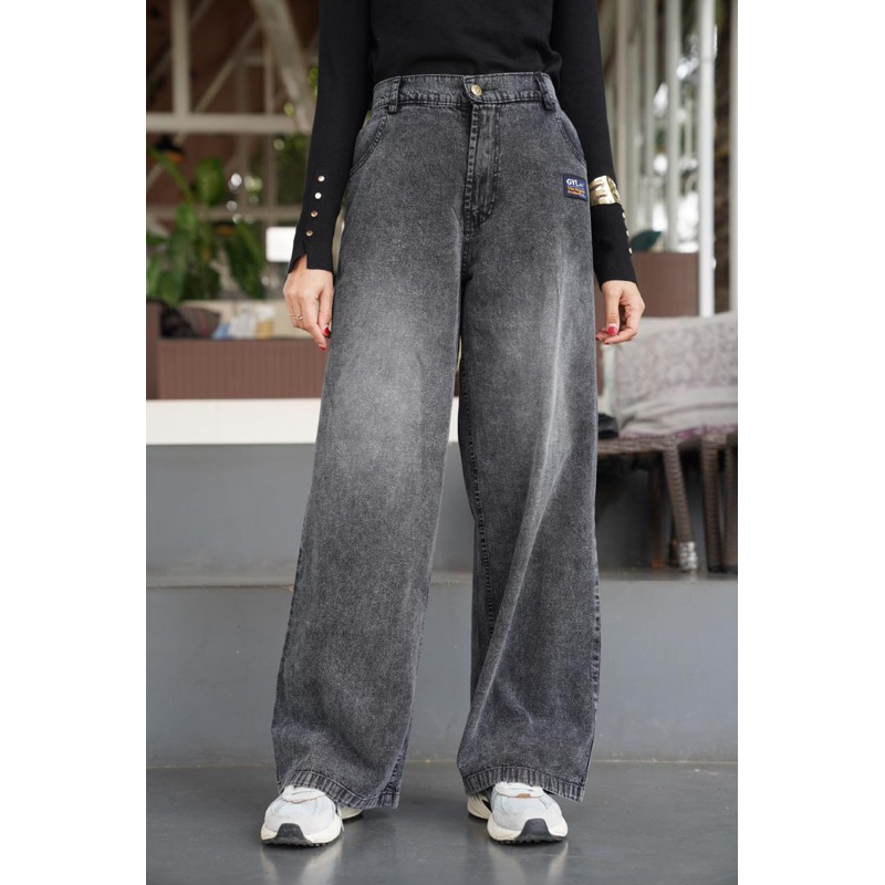 LONG KULOT SOFT JEANS GYL AUTHENTIC / CELANA KULOT PANJANG BAHAN JEANS SOFT