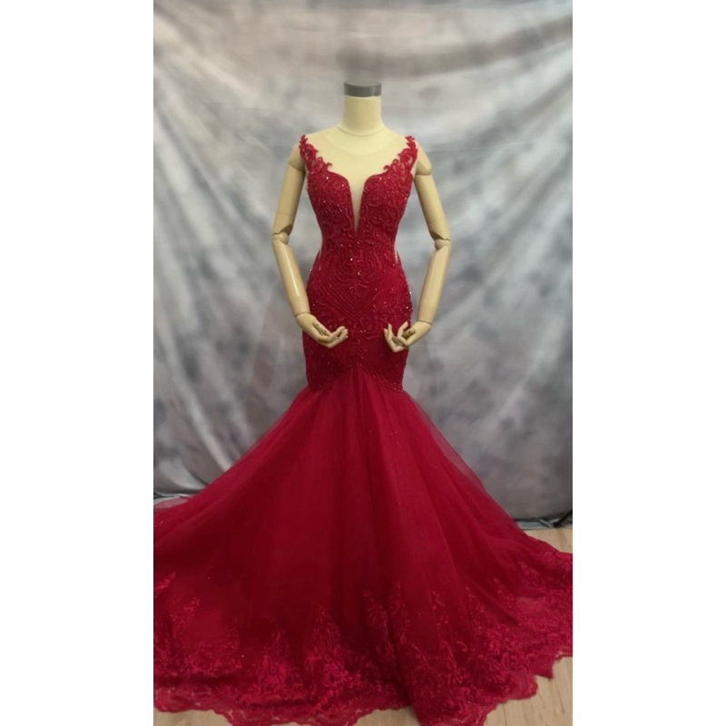 Prewedding/Party Gown Red Mermaid Gown