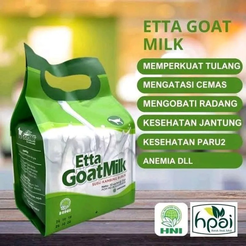 

HNI Etta Goat Milk : Susu Kambing Etawa Tinggi Kalsium & Protein untuk Semua Usia