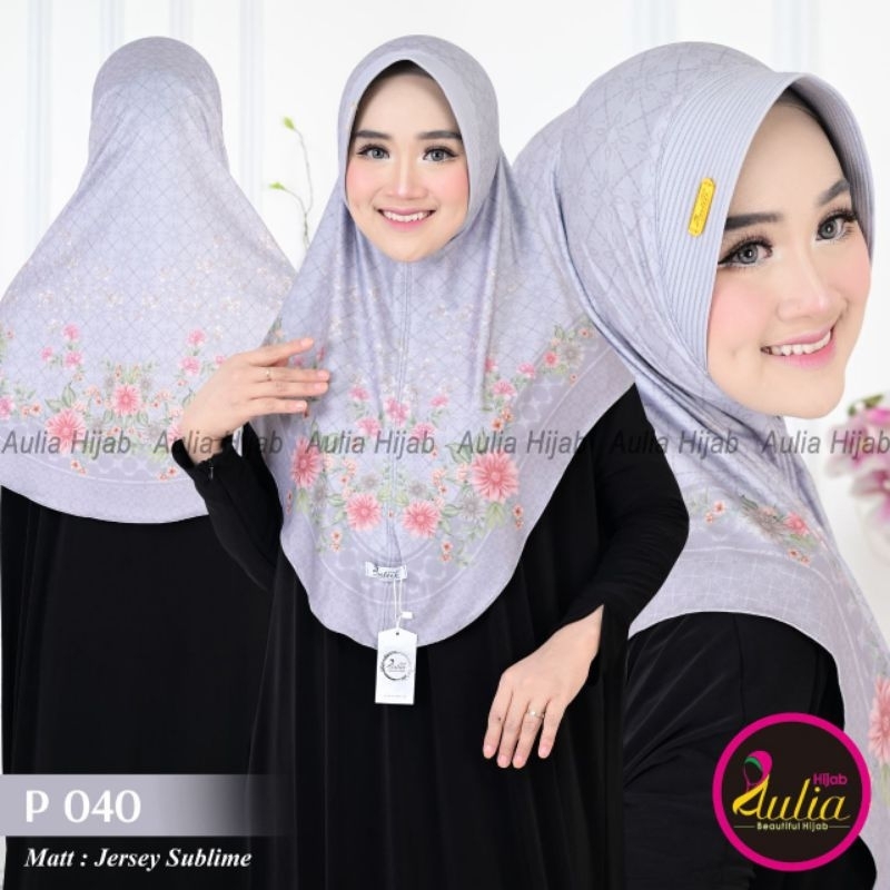 (AULIA 040) Jilbab Bergo Daily Motif/Bergo Printing/Printing Sublime kode 040 Ori Aulia