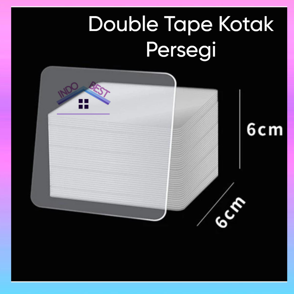 IB Nano Double Tape Kotak Persegi Solatip Double Tip Tempel Dinding Kuat Serbaguna Double Tape