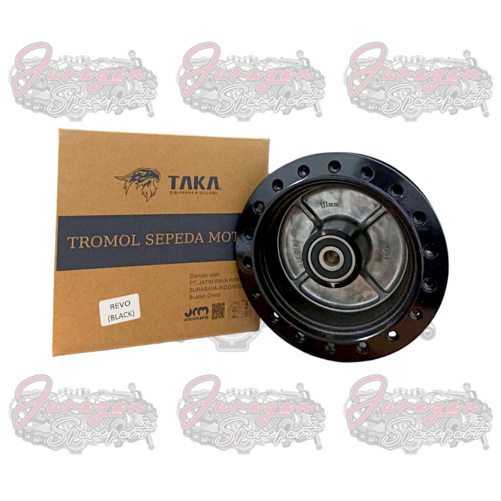 Tromol Belakang + Bearing Revo 100 Revo 110 Karbu Hitam Black Taka