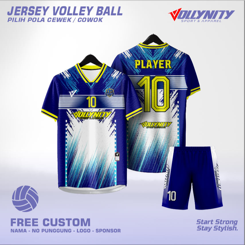 Vollynity  JERSEY VOLLY Premium COWOK CEWEK / jersy voli set printing celana lotto, custom nameset m