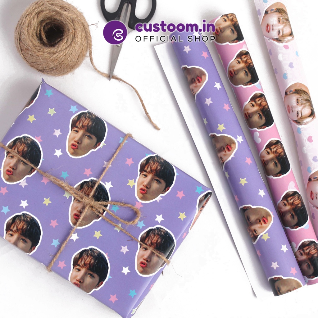 

Custom Kertas Kado - (4 Lembar Ukuran A3+ 32x48,5 cm) - Kertas Kado Pattern Wajah Lucu - Custoom.in