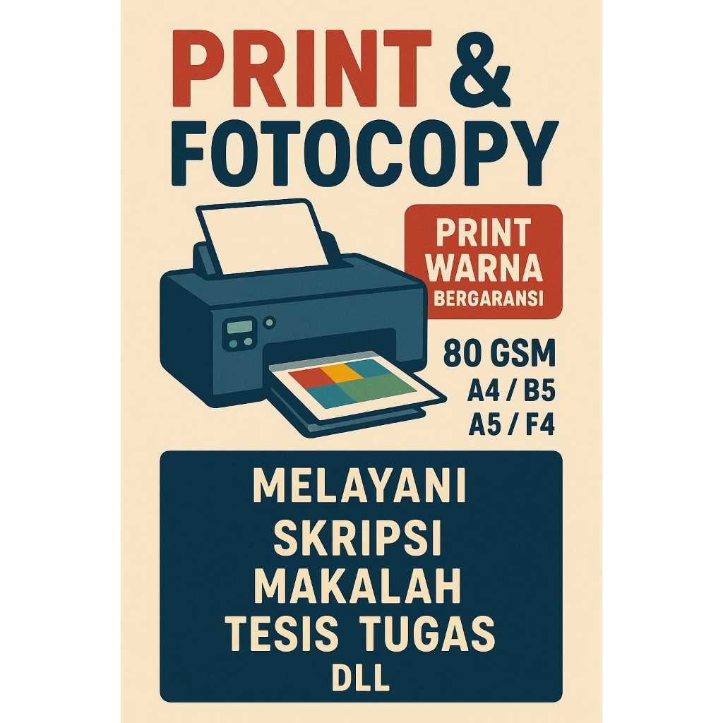 

[SEHARI JADI] PRINT CEPAT A4 80 GSM TERMURAH,CETAK DOKUMEN MAKALAH,SKRIPSI,TESIS