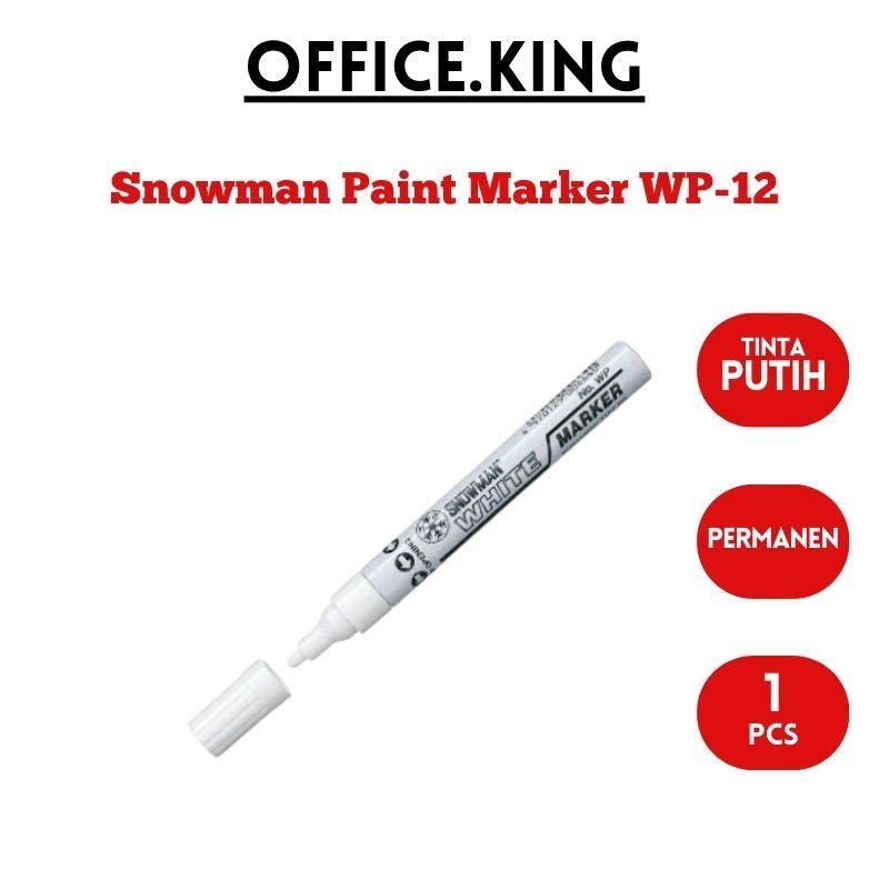 

Snowman Paint Marker WP12 White Spidol Putih WP-12 Permanent Sepidol Permanen