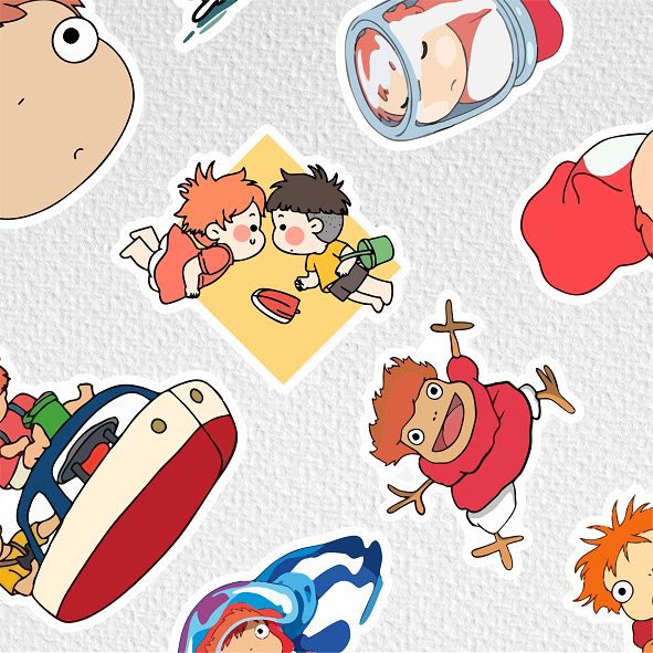 

[ VINYL & CHROMO 7 CM] ANIME cetak stiker Game/STIKER MURAH TEMA ANIME PONYO/ghibli /murah/stiker medium