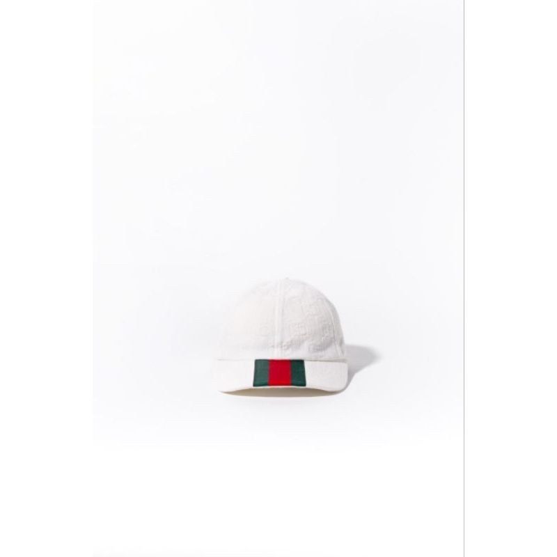 GUCCI Baseball cap canvas with web  
White