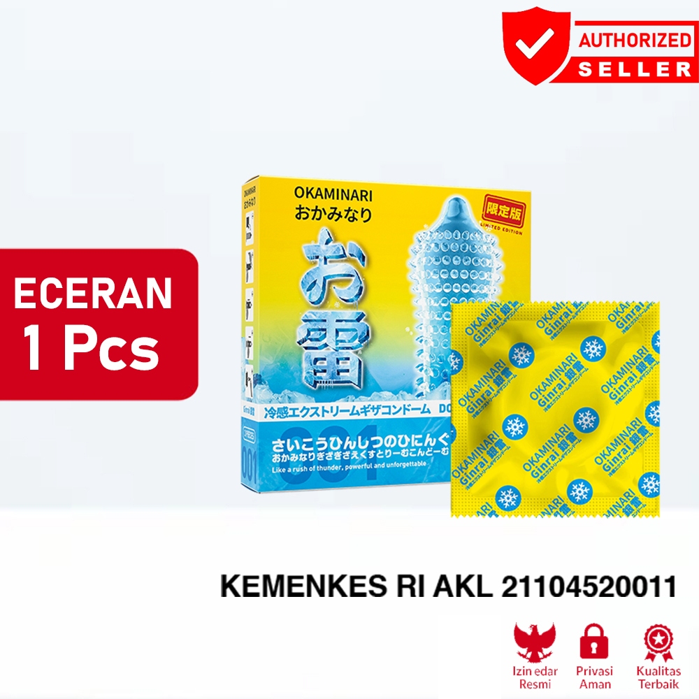 Kondom Okaminari Ginrai Gerigi Xtreme Ice - Eceran 1 Pcs