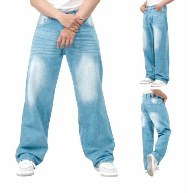 Celana Jeans Pria Scena / Celana Panjang Pria Baggy / Celana Jeans Gombrong /Celana Jeans Baggy Pria