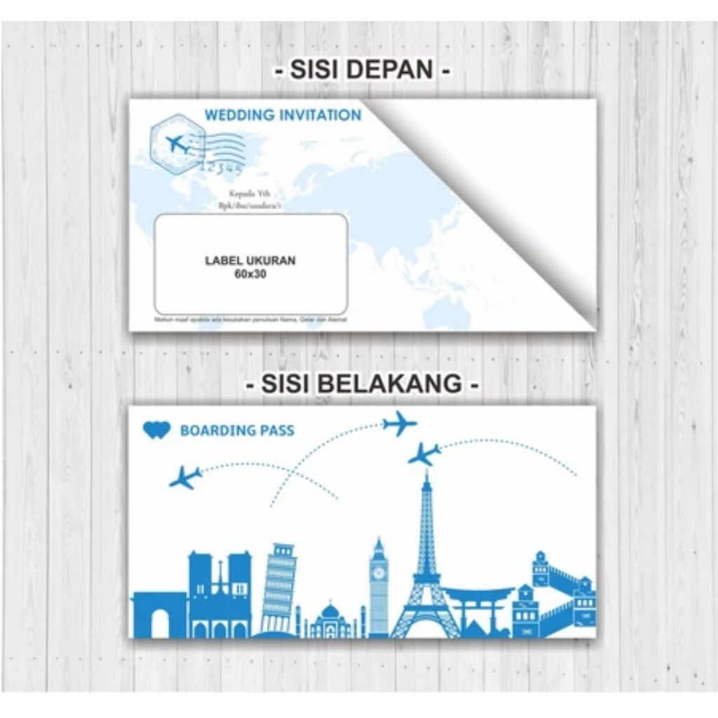 AMPLOP UNDANGAN BOARDING PASS MURAH CEPAT UNIK / UNDANGAN UNIK