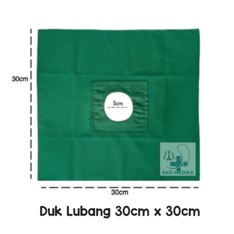 Duk Lubang 30Cm X 30Cm / Duk Bolong 30Cm X 30 Cm / Doek Lubang Kain Untuk Tindakan Khitan Sunat