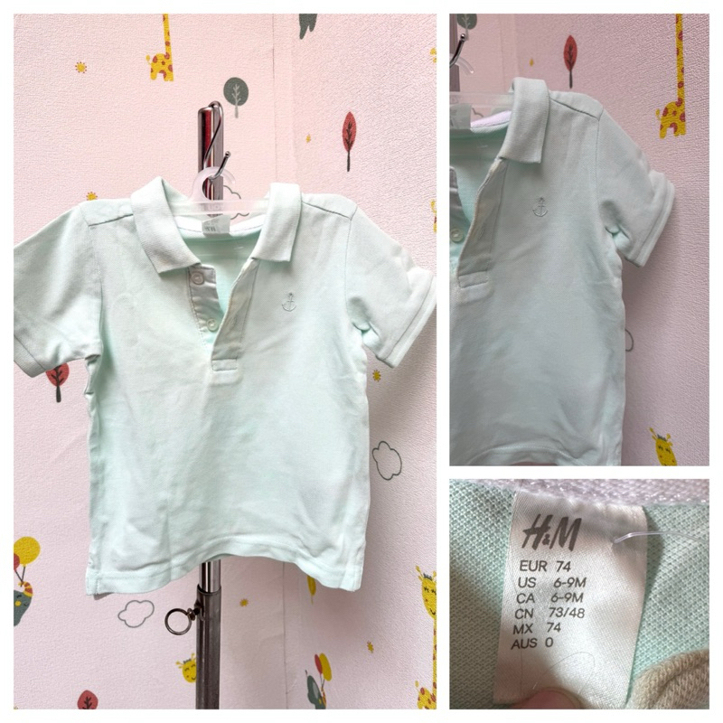 Baju Kaos Polo Shirt Baby H&M Toska UK 6-9 Months