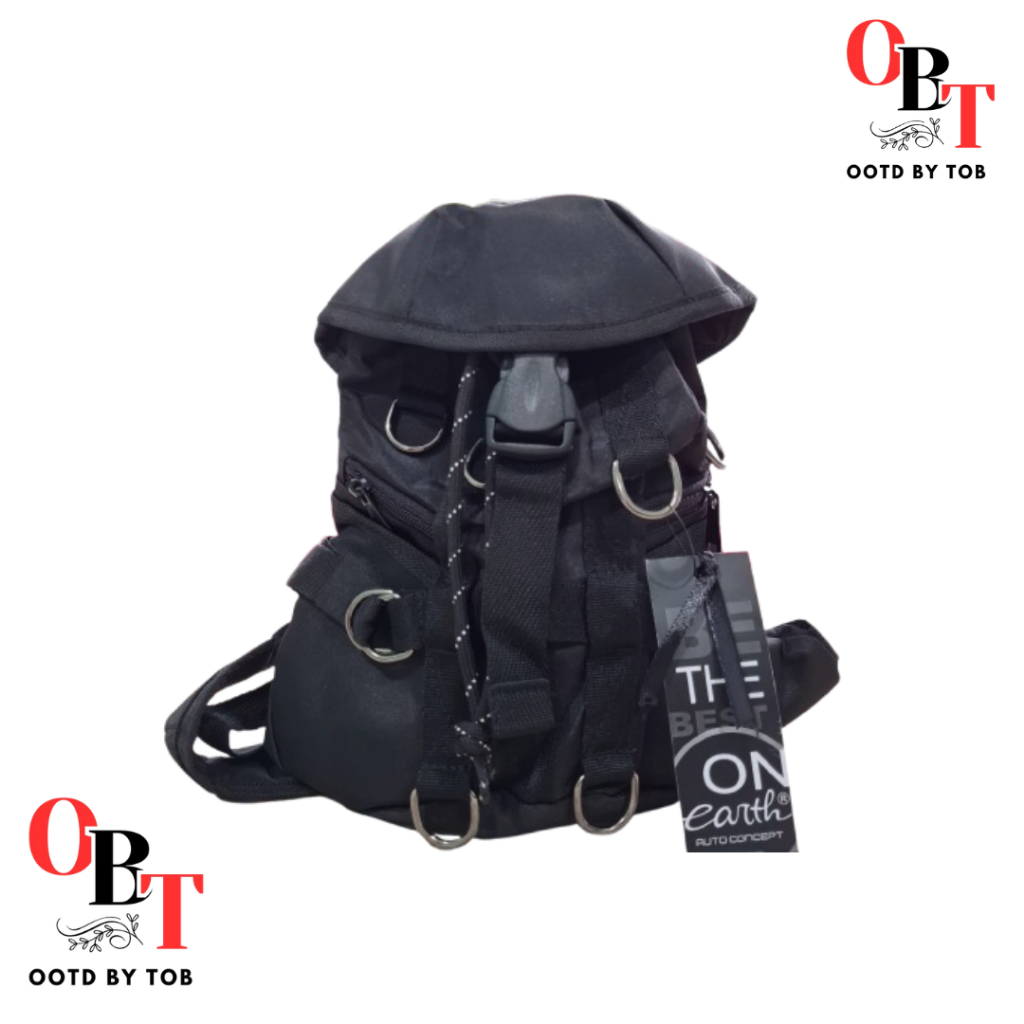 Tas Mini Backpack Ransel Pria - hitam