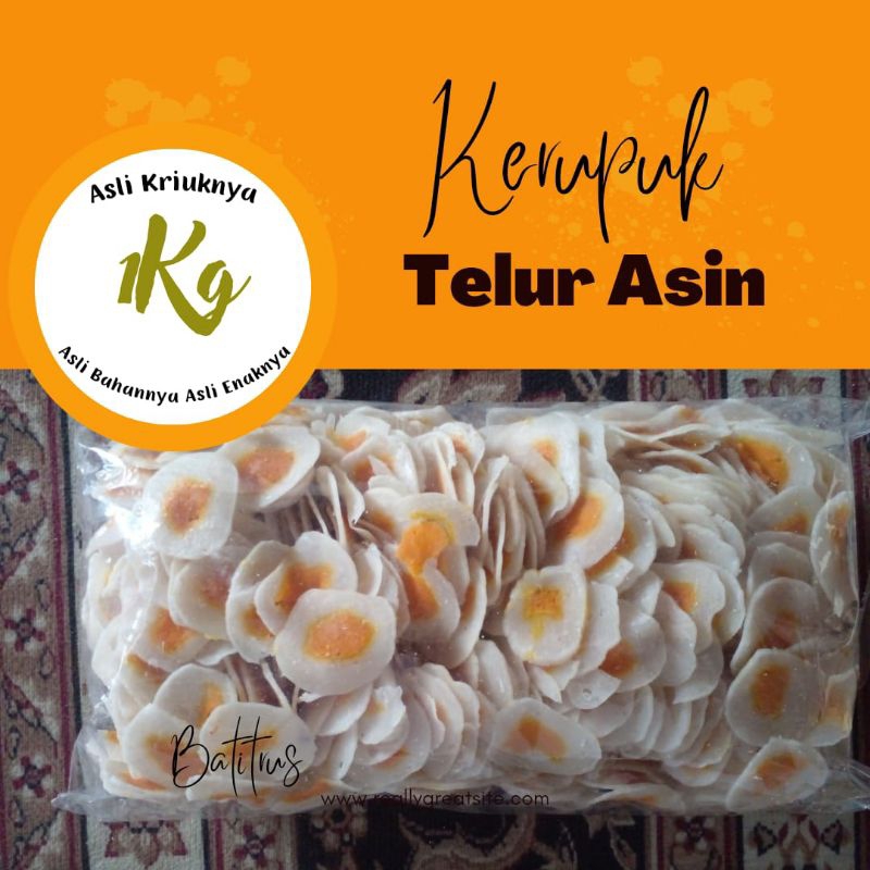 

Krupuk Telur Asin Mentah 1kg