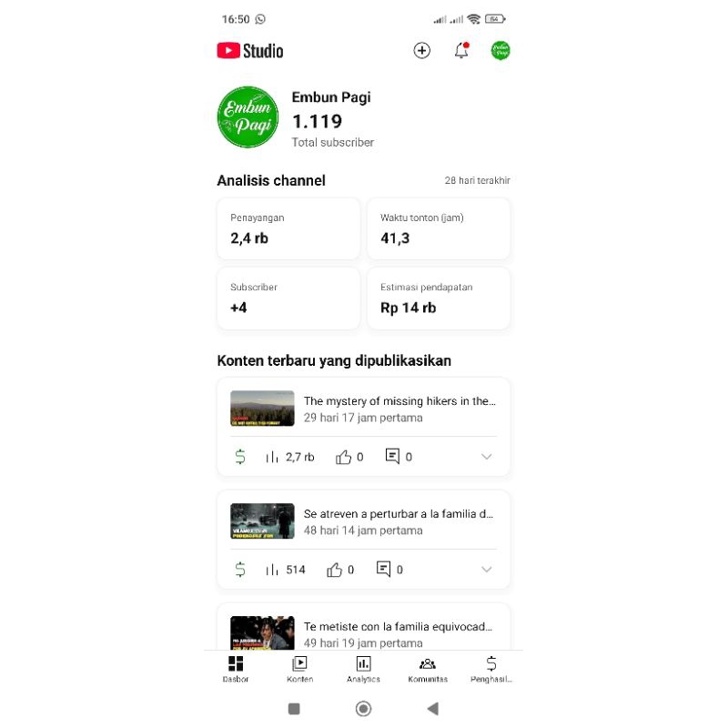 Akun YouTube Monet + PIN