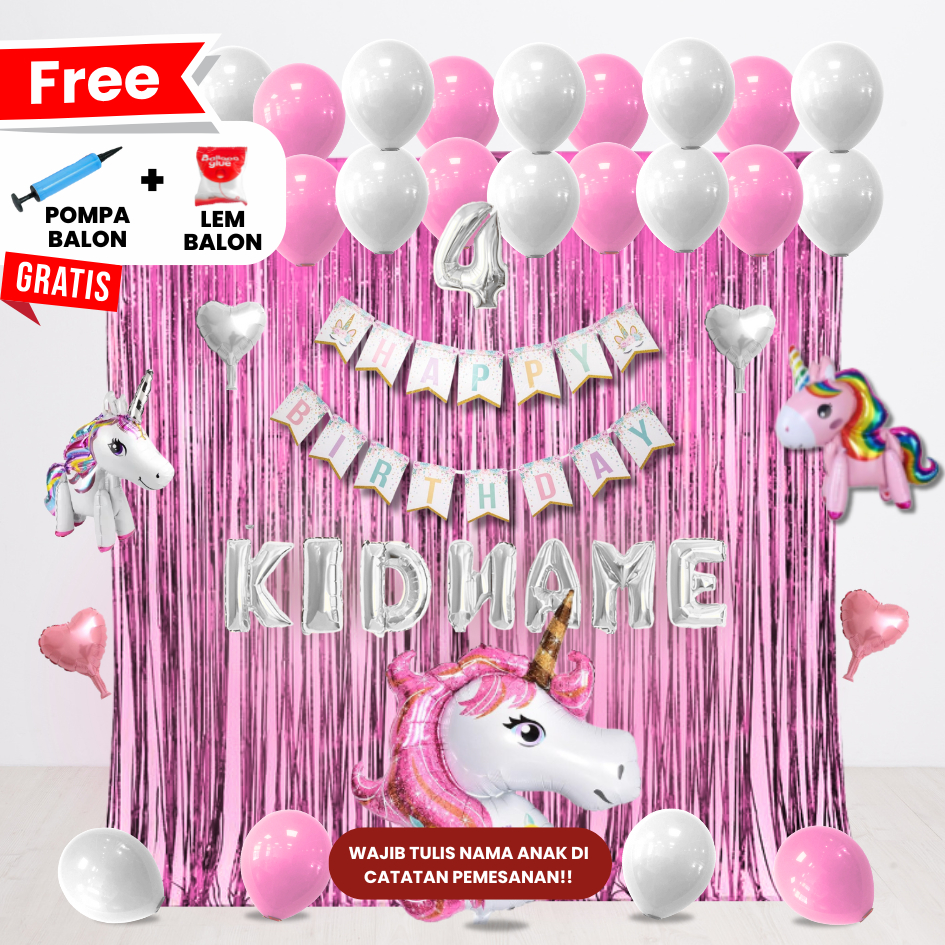 UNICORN/KUDA PONI SET DEKOR ULANG TAHUN ANAK/ DEKORASI ULTAH ANAK