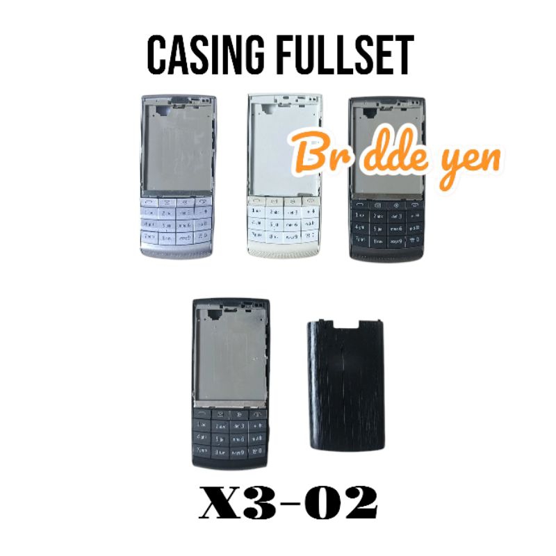 Casing for Nokia Fullset X3-02 / X3 02 / X3.02 ( Casing Depan + Tulang + Backdoor ) Kesing depan bel