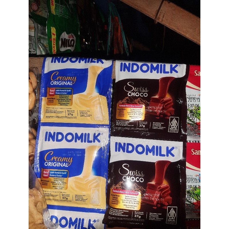 

INDOMILK Sachet white dan Chocolate susu kental manis sachet