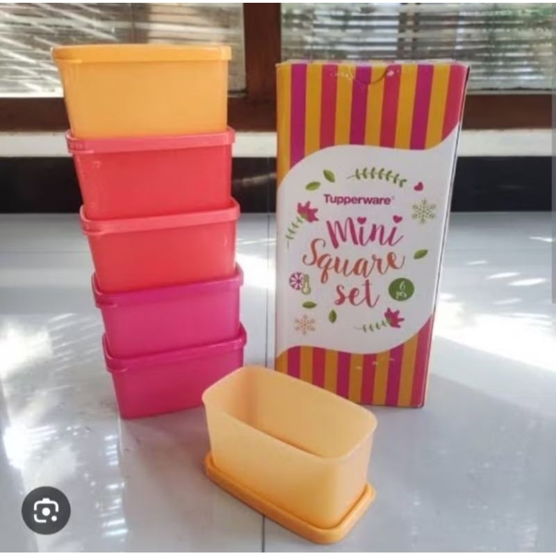 Tupperware Mini Square set  toples plastik tempat makan bayi wadah mpasi baby murah diskon mini squa