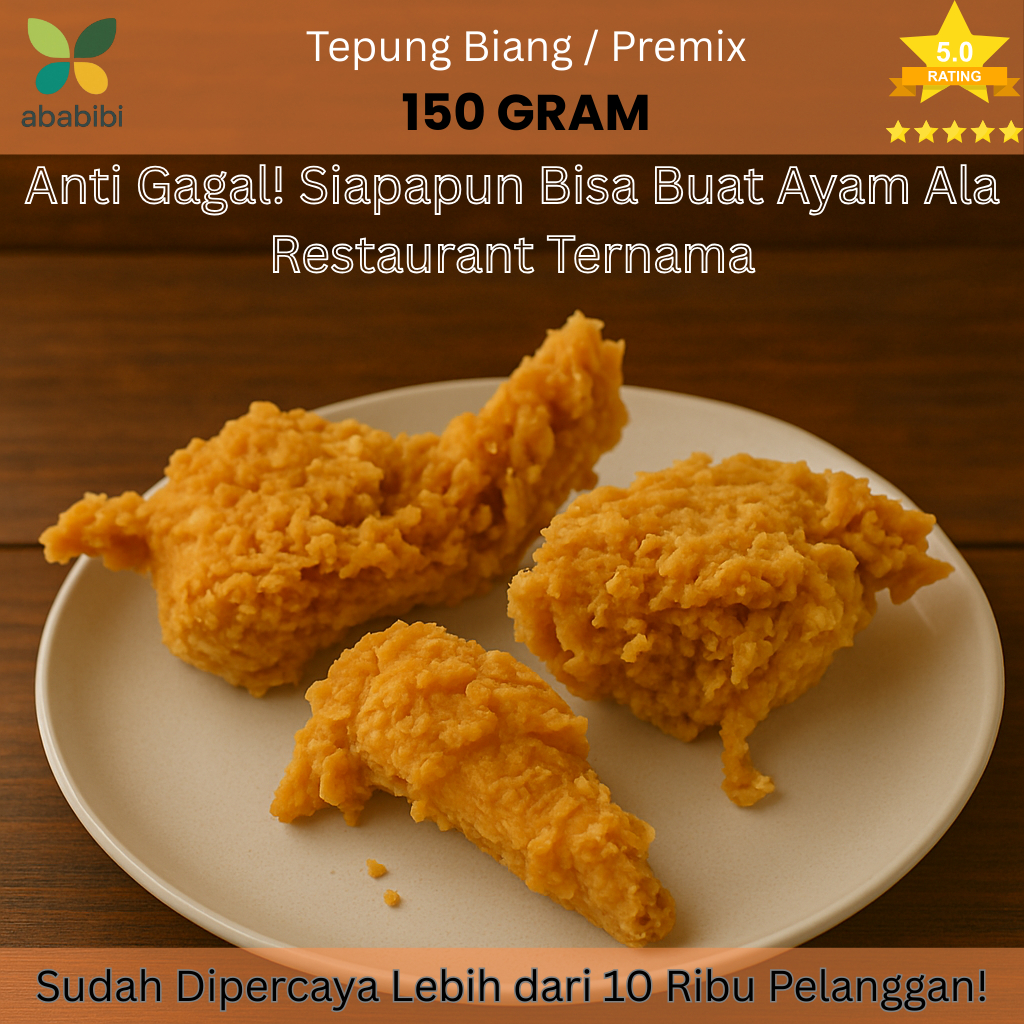 

Ababibi CrispyMix – Tepung Biang Fried Chicken Renyah & Gurih Ala Resto! (150 Gram)