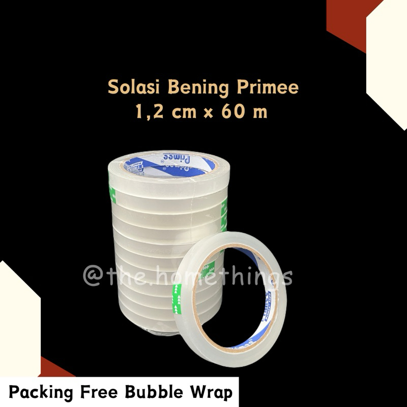 

@the.homethings - ISOLASI BENING 12 mm x 60 m PRIMEE - 1 slop / SOLASI 1/2 INCH / SOLASI BENING 1,2 cm x 60 m / SELOTIP BENING / TAPE / SOLASI KECIL BENING / SOLATIP / SOLASI PRIMEE