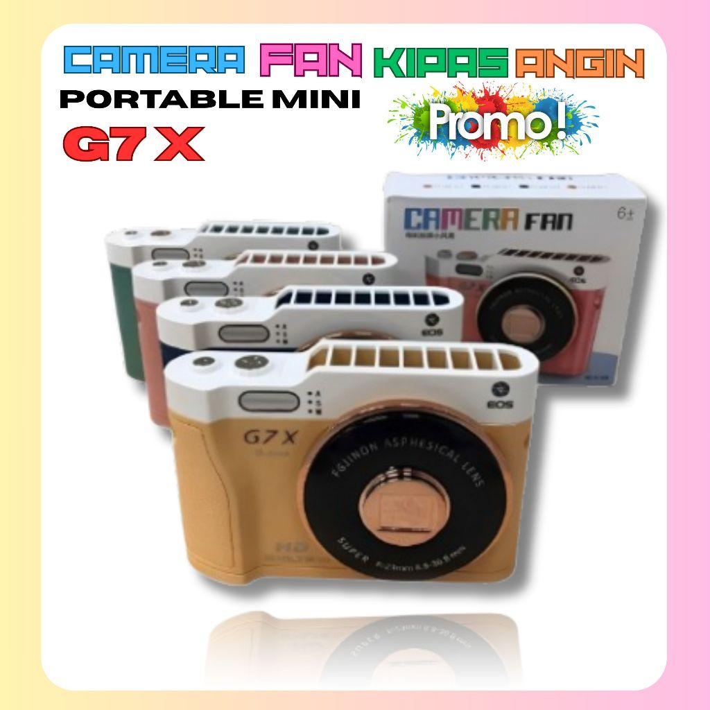 CAMERA FAN KIPAS ANGIN BENTUK KAMERA PORTABLE MINI FAN G7 X