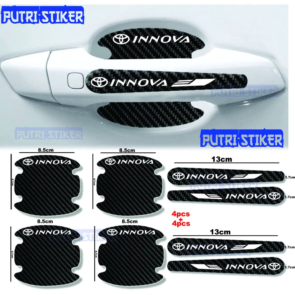 [TERLARIS] Sticker stiker pelindung handle pintu mobil toyota innova Sticker karbon 3d pelindung gag