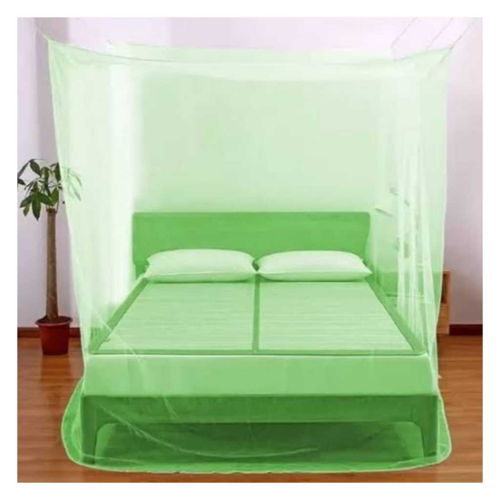 Kelambu Tidur Kotak Gantung Hijau Polos Ukuran 120x200 Single Kelambu Tidur Anti Nyamuk Termurah