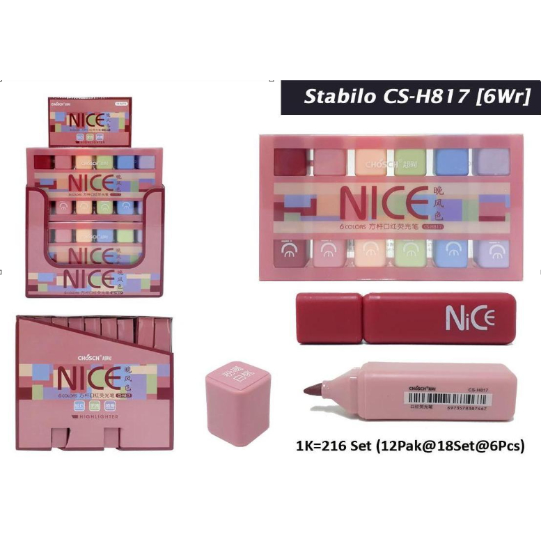 

Chosch Highlighter Stabilo 6 Warna 1 Set 6 Pcs Nice & Triangle & Triel