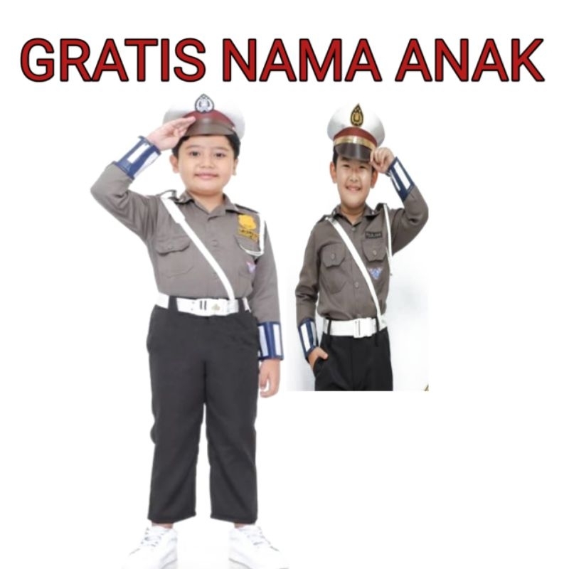 SERAGAM POLISI ANAK GRATIS BORDIR NAMA