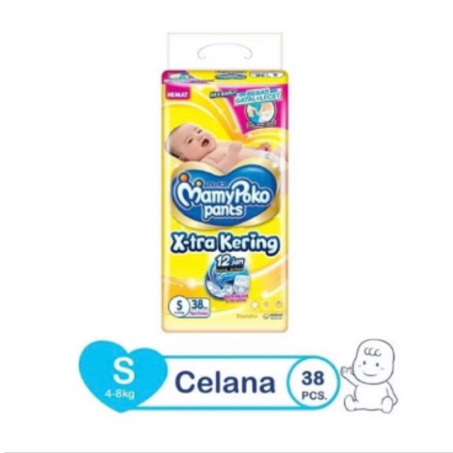 Pampers MamyPoko Diapers Popok Bayi Celana/Perekat S38
